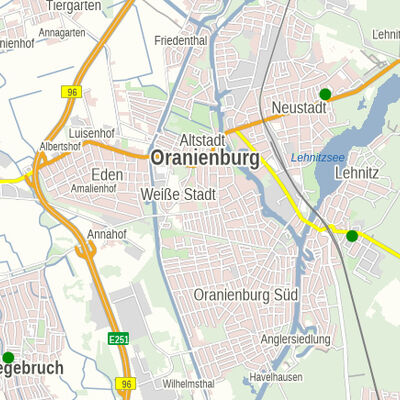 Teststellen in Brandenburg (Kartenausschnitt)