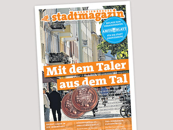 Das Oranienburger Stadtmagazin mit dem Amtsblatt für Oktober und November 2021.