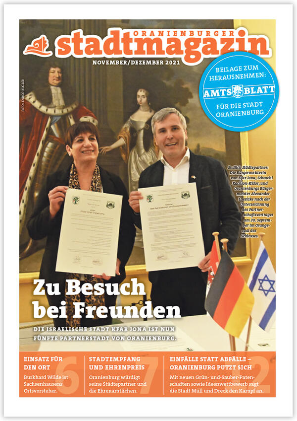 Titelseite des Oranienburger Stadtmagazins November/Dezember 2021