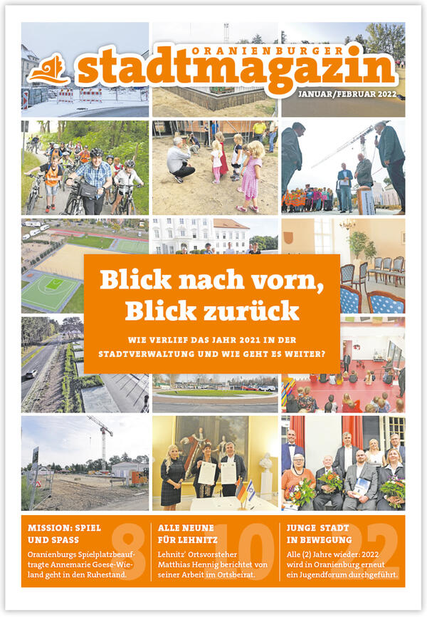 Titelseite des Oranienburger Stadtmagazins Januar/Februar 2022