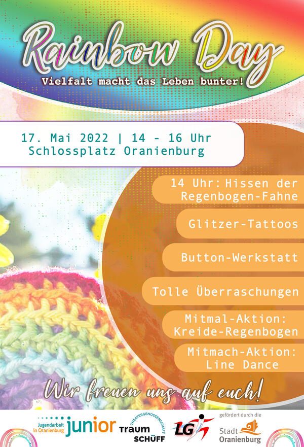 Rainbow-Day: Am 17.5. wird es bunt auf Oranienburgs Schloßplatz