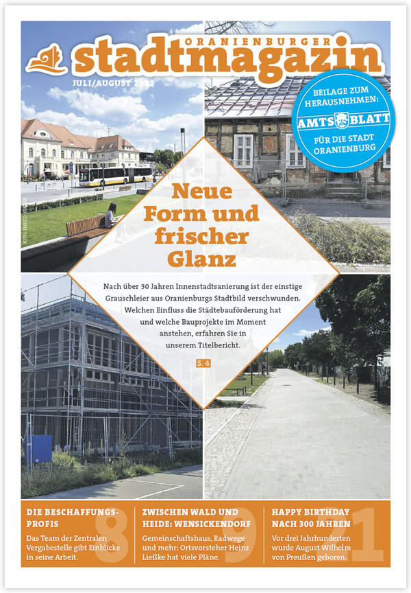 Titelseite des Oranienburger Stadtmagazins vom Juli 2022