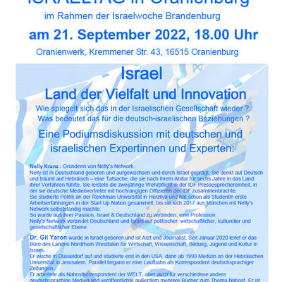 Israel-Tag 2022 in Oranienburg