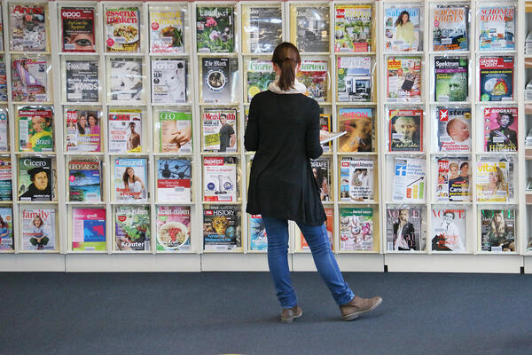 Zeitschriftenangebot in der Oranienburger Stadtbibliothek