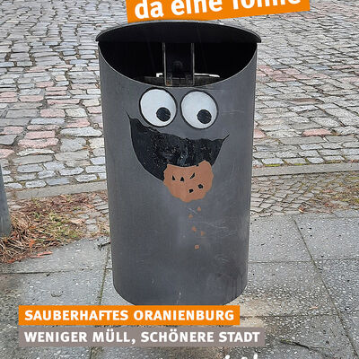 Sauberhaftes Oranienburg: Plakatmotiv der Oranienburger Sauberkeitskampagne.
