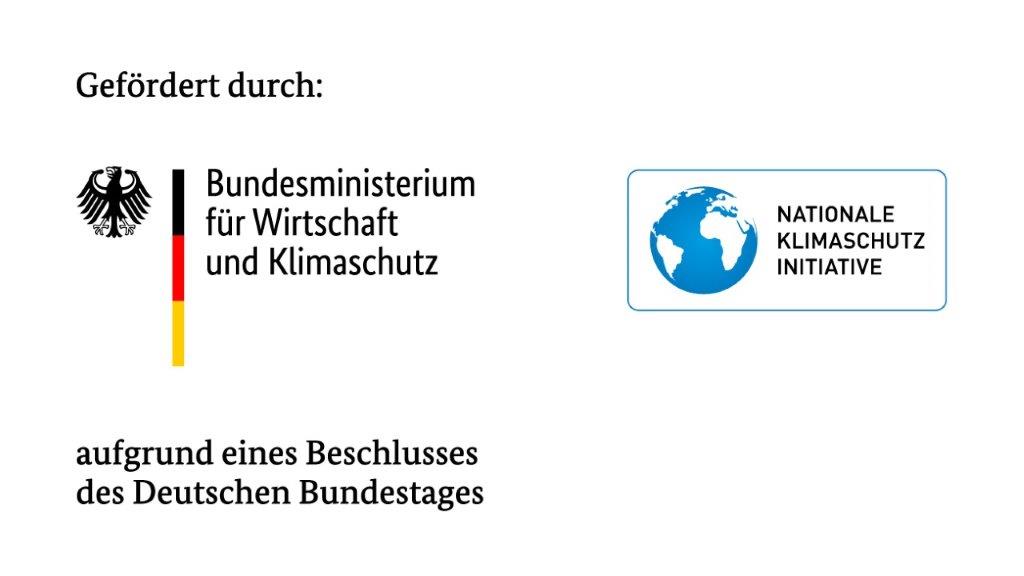 Gefördert im Rahmen der Nationalen Klimaschutz-Initiative (NKI) durch das Bundesministerium für Wirtschaft und Klimaschutz (BMWK) aufgrund eines Beschlusses des Deutschen Bundestages