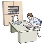 Leichte-Sprache_Schreibtisch-mit-Büromitarbeiter_160x155