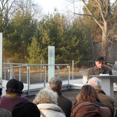 Marian Sobkowiak, ein Überlebender des KZ Sachsenhausen, hielt zur Eröffnung des Gedenkortes Klinkerwerk 2011 eine Rede.